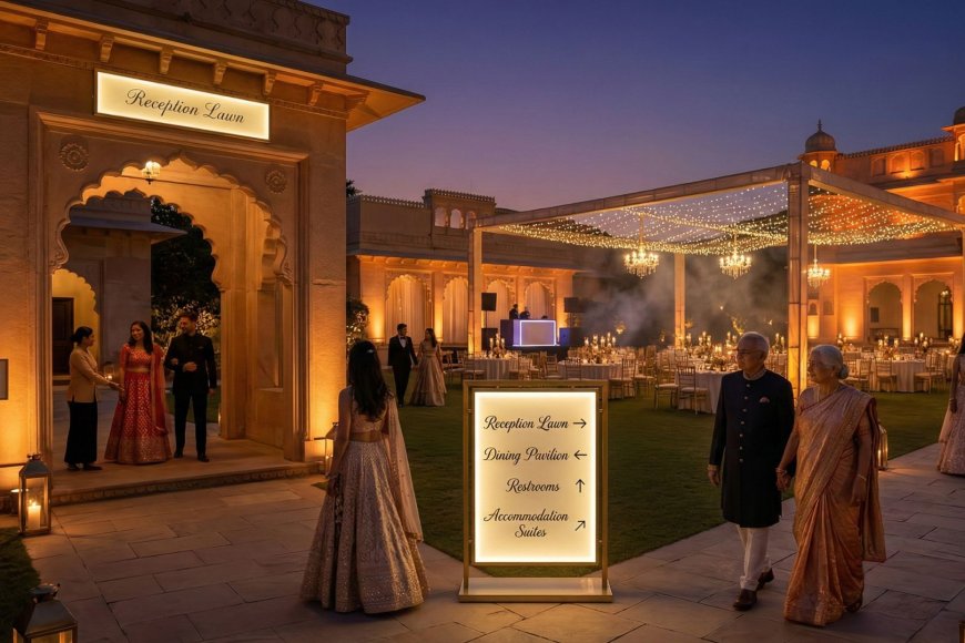 Signage and Wayfinding at Large Wedding Venues: The Complete Guide for NRI Couples