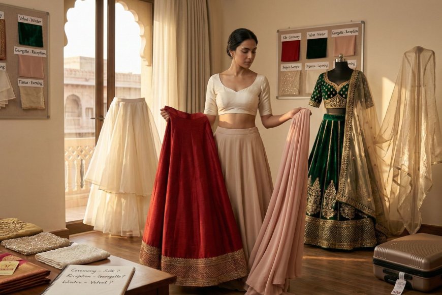Lehenga Fabric Guide — Silk, Velvet, Georgette and More: The Complete NRI Bride's Handbook