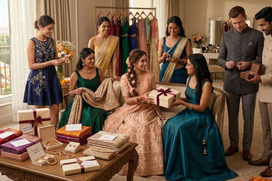 The Gift That Sees You: The NRI Couple's Complete Guide to Bridesmaid and Groomsmen Gifts Across Indian and Western Traditions