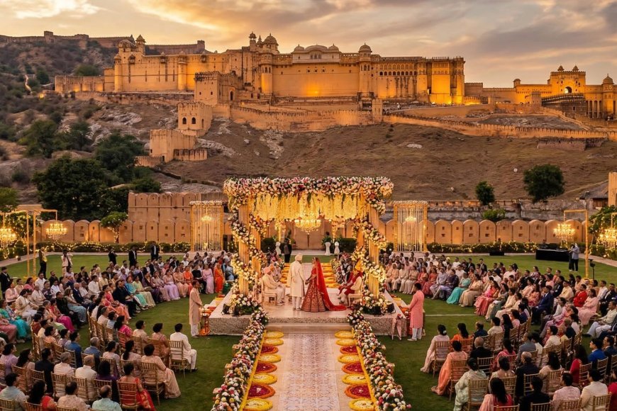 Taj Amer Jaipur — A Wedding for 2,000 Guests Near Amber Fort: The NRI Large-Format Jaipur Guide — The Complete NRI Wedding Planning Guide