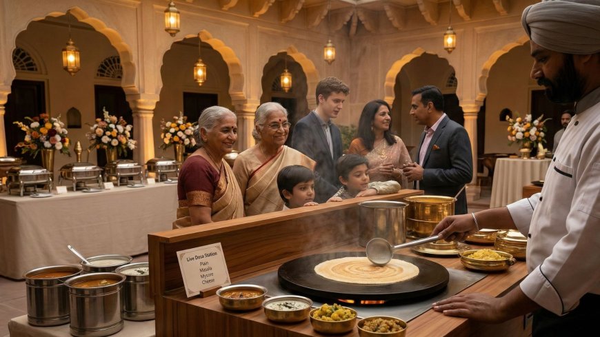Beyond the Buffet Line: The NRI Couple's Complete Guide to Food Stations, Live Counters and Interactive Bars at Indian Weddings