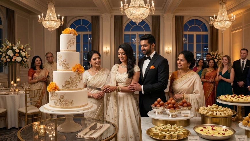 Cake or Mithai? The NRI Couple's Complete Guide to Balancing Wedding Cake and Indian Desserts at Your Reception