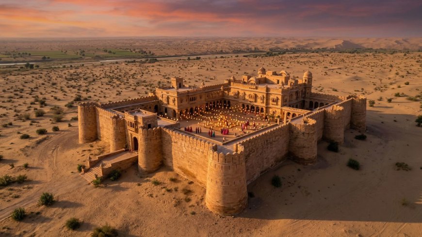 Khimsar Fort, Nagaur — Desert Fort Wedding Between the Thar and the River: NRI Planning Guide — The Complete NRI Wedding Planning Guide
